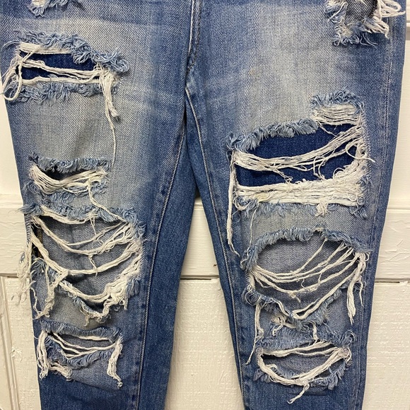 Kancan Ankle Ultra High Rise Taper Denim Jeans distressed Size 26 - Picture 3 of 10